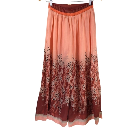 Free People Off The Grid Culottes Sheer Floral Wide Leg Peach Cropped Pa… - Picture 5 of 10